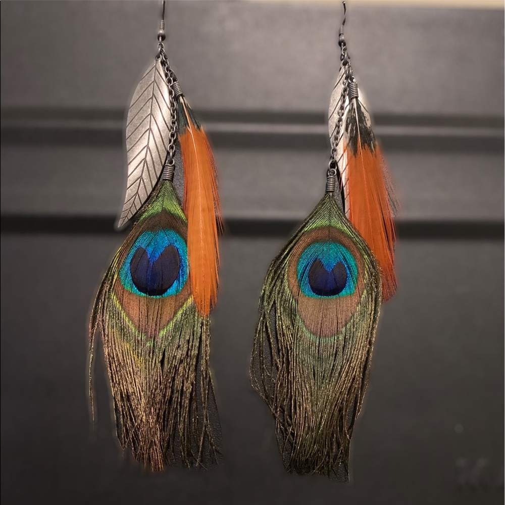 Peacock Feather Earrings
